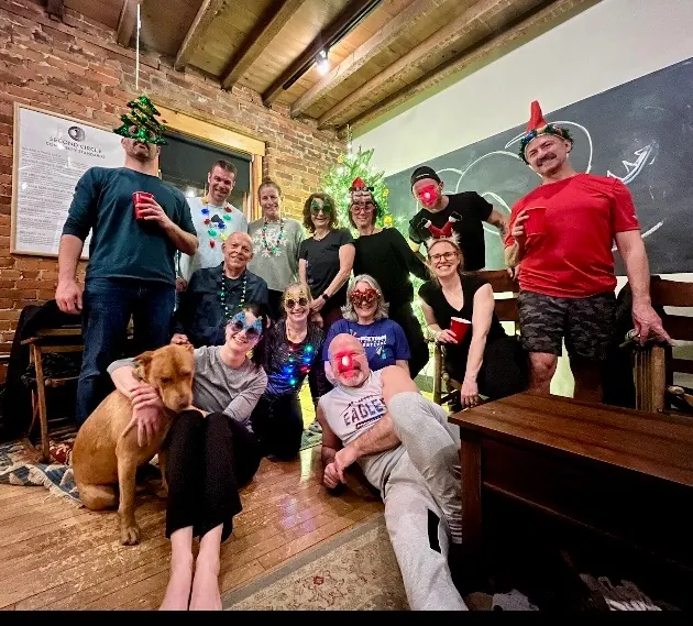 The club at a holiday party