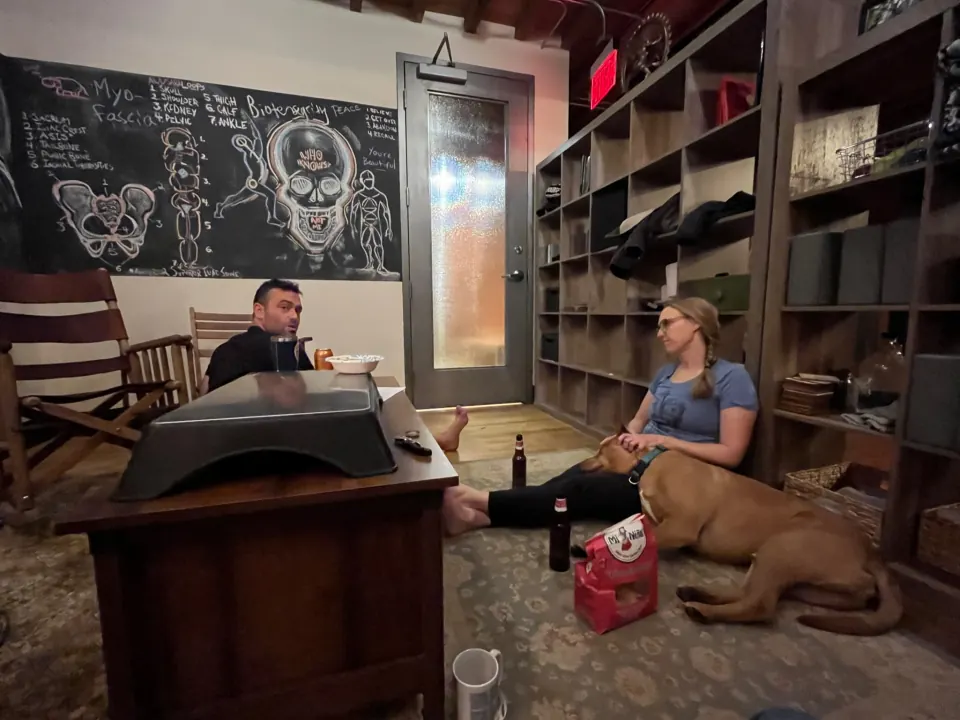 Hanging out in the studio with Bean