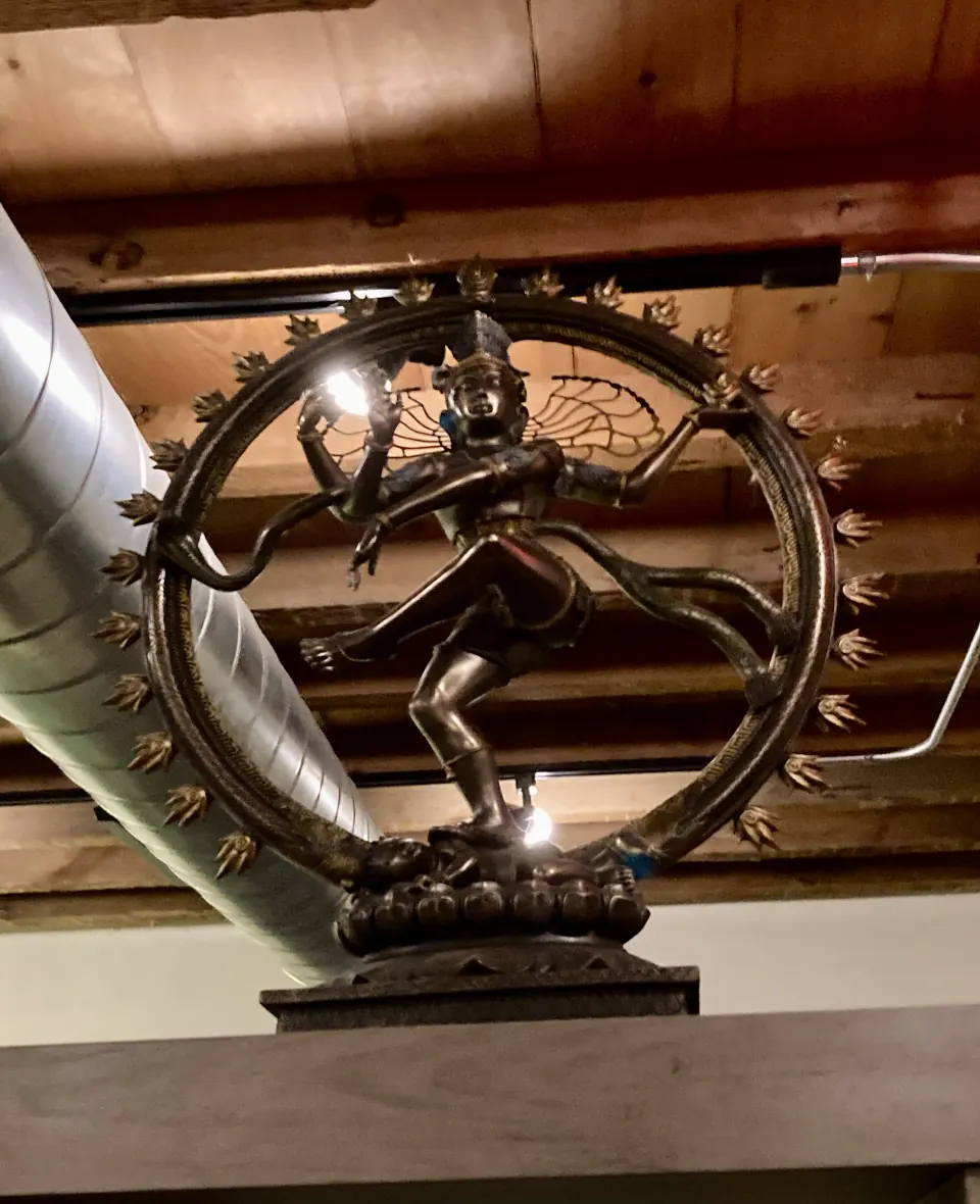 The Nataraja statue in the studio